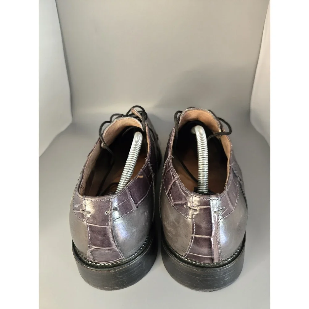 Stacy Adams Men 11.5 Genuine Snake Leather Square Toe Derby Dress Shoes Grey Bro